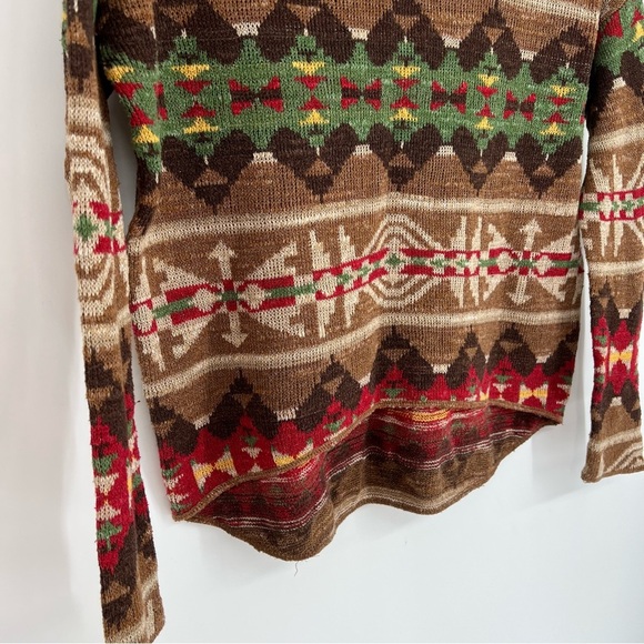 Ralph Lauren Denim and Supply Southwestern Printed Boat‎ Neck Sweater Top XSmall - Picture 3 of 12